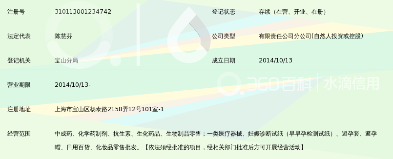 上海金匮堂药品经营有限公司杨泰路店_360百