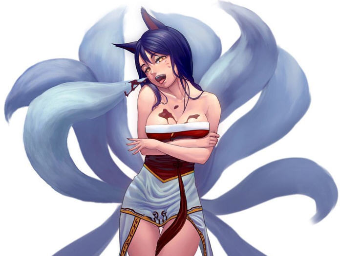 动漫九尾妖狐手绘