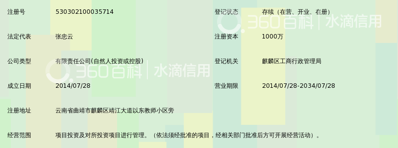 曲靖中云晟投资有限责任公司_360百科