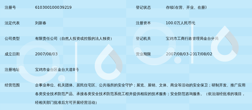 宝鸡市金台区中信保安服务有限公司_360百科